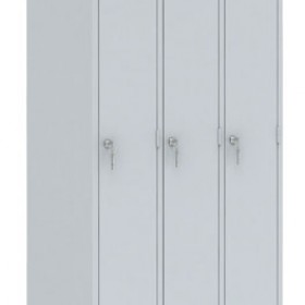 Трехсекционный металлический шкаф для одежды шрм - 33