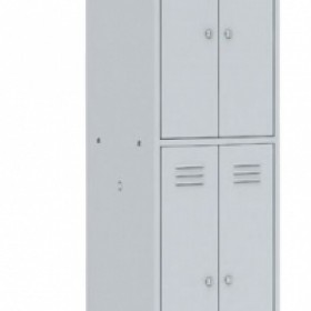 Двухсекционный металлический шкаф для одежды шрм - 24