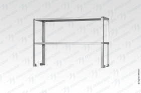 Полка-надстройка настольная ПННн - 1500*300*400 "Norma Inox", нерж., 1 уровень для стола с отверстием